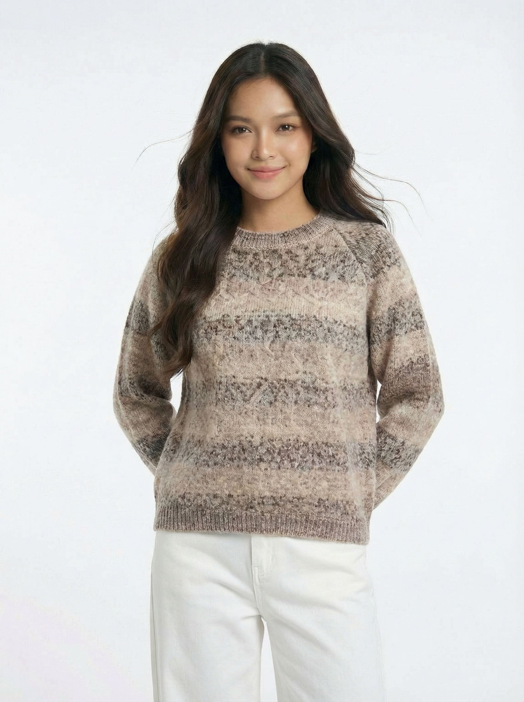 Warm Style Color Block Knit Top
