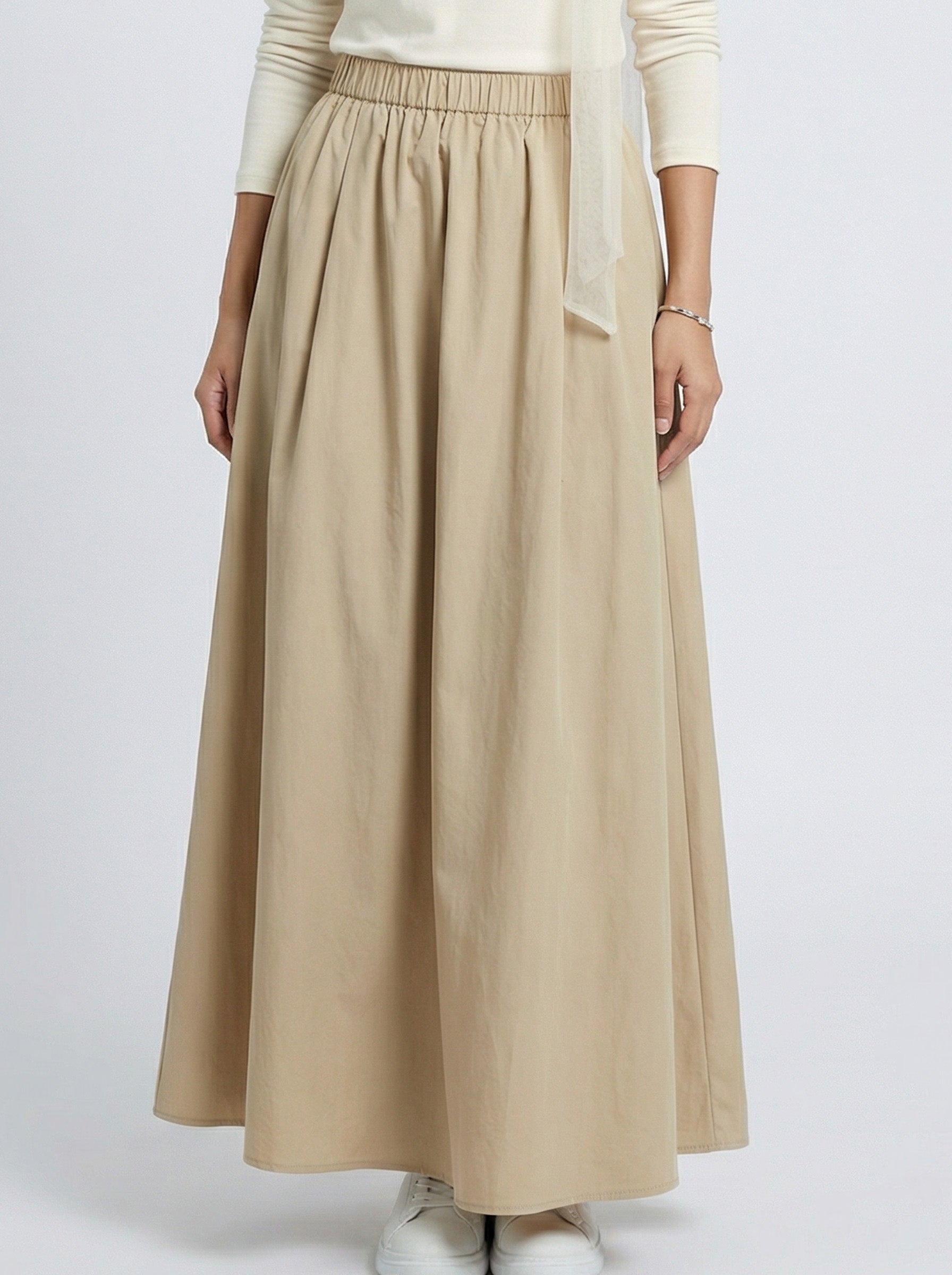 High Waist Casual Wide Leg Maxi Skirt