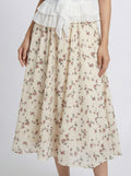 High Waist Ditsy Floral Midi Skirt